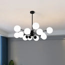 DecorBites™ Glass Ball Chandelier - Art Deco Black Pendant Lighting for Home Dining Room
