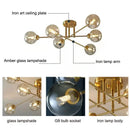 DecorBites™ Glass Ball Chandelier for Living Room, Bedroom, and Study