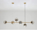 Modern black five light glass ball chandelier for kitchens