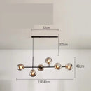 Modern black five light glass ball chandelier for kitchens