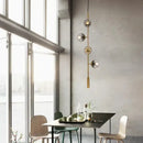 Modern black five light glass ball chandelier for kitchens