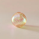 Iridescent peach ribbed glass ball vases living room decor