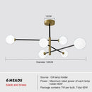 Decorbites glass brass chandelier living room geometric pendant light