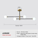 Decorbites glass brass chandelier living room geometric pendant light