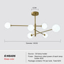 Decorbites glass brass chandelier living room geometric pendant light