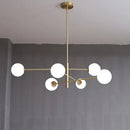 Decorbites glass brass chandelier living room geometric pendant light