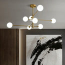 Decorbites glass brass chandelier living room geometric pendant light