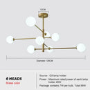 Decorbites glass brass chandelier living room geometric pendant light