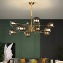 Decorbites glass bubble chandelier gold and crystal living room light