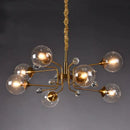 Decorbites glass bubble chandelier gold and crystal living room light