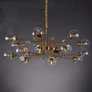 Decorbites glass bubble chandelier gold and crystal living room light