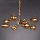 Decorbites glass bubble chandelier gold and crystal living room light