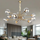 Decorbites glass bubble chandelier gold and crystal living room light