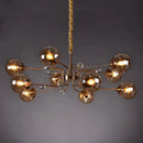 Decorbites glass bubble chandelier gold and crystal living room light