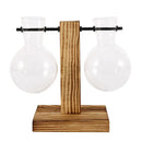DecorBites™ Glass Bulb Vase with Wooden Stand