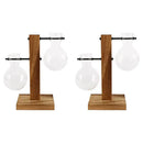 DecorBites™ Glass Bulb Vase with Wooden Stand