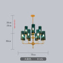 Decorbites glass chandelier blue and gold luxury dining room light