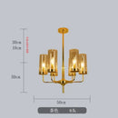 Decorbites glass chandelier blue and gold luxury dining room light