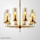Decorbites glass chandelier blue and gold luxury dining room light