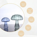 DecorBites™ Glass Mushroom-Shaped Vase for Home Decor