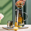 Modern gold and clear glass water kettle set kitchen tea jug