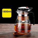 Modern black & silver glass tea kettle kitchen infuser pot