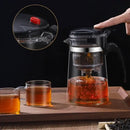 Modern black & silver glass tea kettle kitchen infuser pot