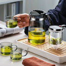 DecorBites™ Glass Tea Pot with Infuser & Chinese Tea Set Deep Utensil
