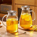DecorBites™ Glass Tea Set with Stainless Steel Lid Jug and Cups