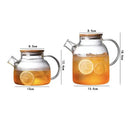 Minimalist glass teapot with wooden lid kitchen cold water jug