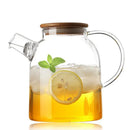 Minimalist glass teapot with wooden lid kitchen cold water jug