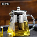 Thermostable clear glass kungfu tea set with filter for office dining
