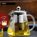 Thermostable clear glass kungfu tea set with filter for office dining