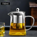 Thermostable clear glass kungfu tea set with filter for office dining
