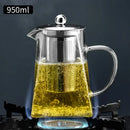 Thermostable clear glass kungfu tea set with filter for office dining