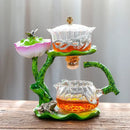 Lotus gold & silver glass lazy tea infuser – kitchen tea set