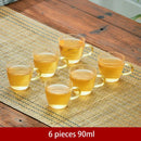 Modern glass teapot with gold knob and cups dining room tea set