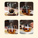 DecorBites™ Glass Teapot Set Clear Teacup Kung Fu Tea Maker Milk Rose Set