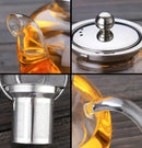 Modern heat resistant glass teapot set with infuser for kitchen tea