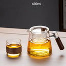 DecorBites™ Glass Teapot Set with Teacup, Kung Fu Style, Pyrex Tea Maker, Flower Pattern