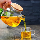 DecorBites™ Glass Teapot with Infuser for Tea Brewing - 1000ml Heat Resistant Water Pot