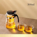 DecorBites™ Glass Teapot with One-button Filtration for High-temperature Tea Brewing