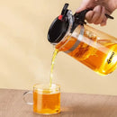 DecorBites™ Glass Teapot with One-button Filtration for High-temperature Tea Brewing