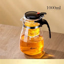 DecorBites™ Glass Teapot with One-button Filtration for High-temperature Tea Brewing