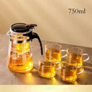 DecorBites™ Glass Teapot with One-button Filtration for High-temperature Tea Brewing
