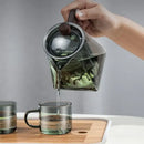 Mountain base glass teapot with wood handle – kitchen infuser teaware
