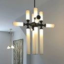 Modern black glass tube chandelier dining room led pendant light