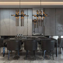 Modern black glass tube chandelier dining room led pendant light