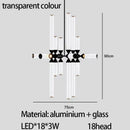 Modern black glass tube chandelier dining room led pendant light