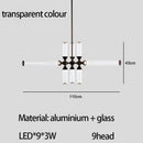 Modern black glass tube chandelier dining room led pendant light